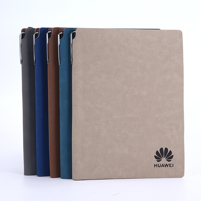 High Quality Promotion Business Gift PU Leather A5 Notebook Custom Logo Office Notebook With Pen Set