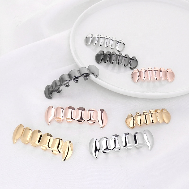 Hip Hop Braces False Teeth Grillz Metal Gold Braces Dental Grills fashion body jewelry