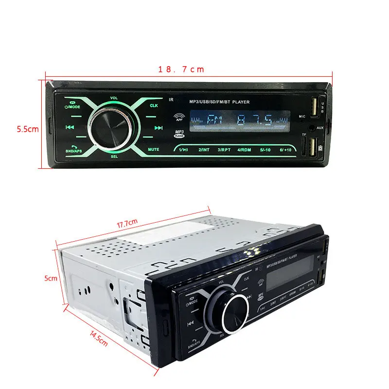Автомобильная аудиосистема, mp3-плеер/USB, мультимедийный автомобильный стереопроигрыватель с ЖК-дисплеем, беспроводной аудио и громкой связью, автомагнитола со встроенным микрофоном
