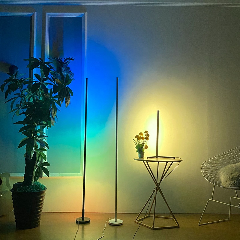 Современный светодиодный rgb-светильник с регулируемой яркостью, с приложением rempot, для спальни, домашнего декора, угловой напольный светильник