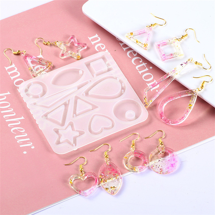 DIY epoxy star puzzle jewelry earring silicone mold