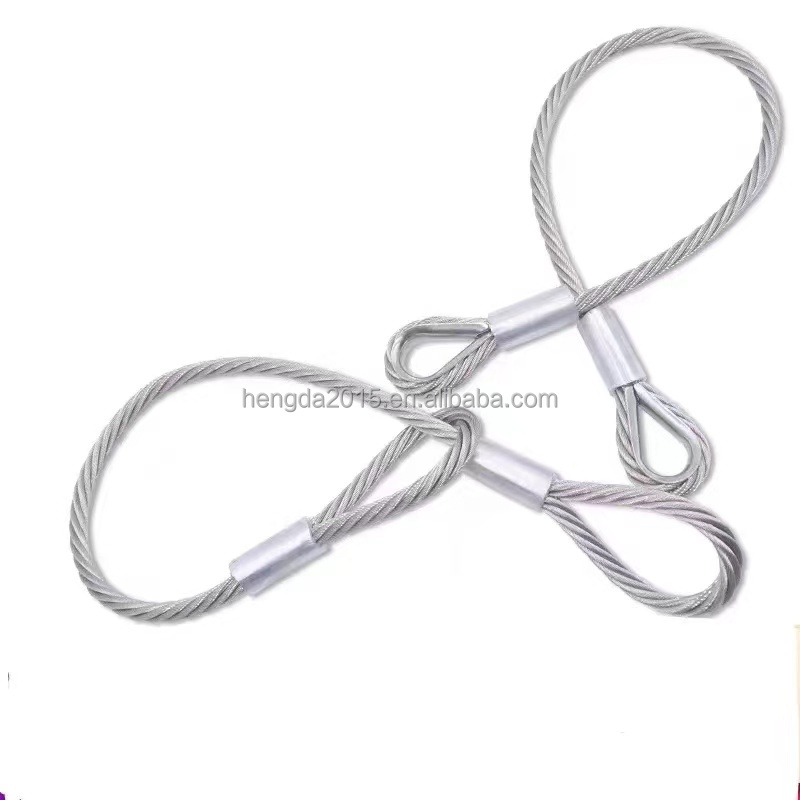 Factory Direct Wholesale wire rope assembly with loops terminal safety