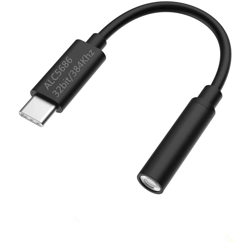 Черный DAC 5686 Hi-Fi type-c до 3,5 мм наушники разъем Аудио адаптеры для сим-карт USB c соединительный кабель с разъемом подачи внешнего сигнала Aux адаптер конвертер