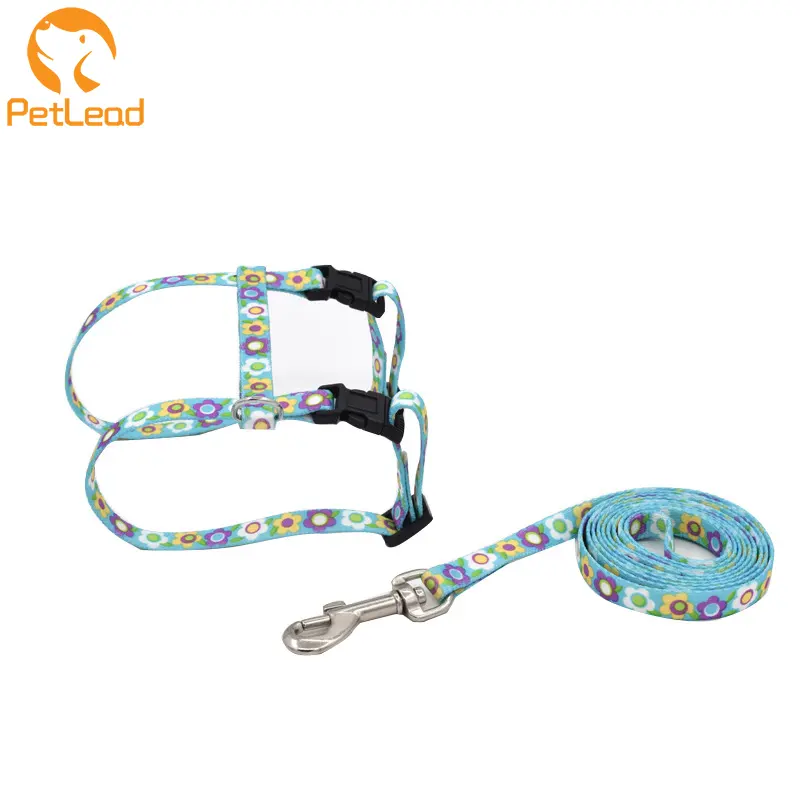 New durable printing pet traction rope nylon dog walking rope dog leash set chain pet products wholesale