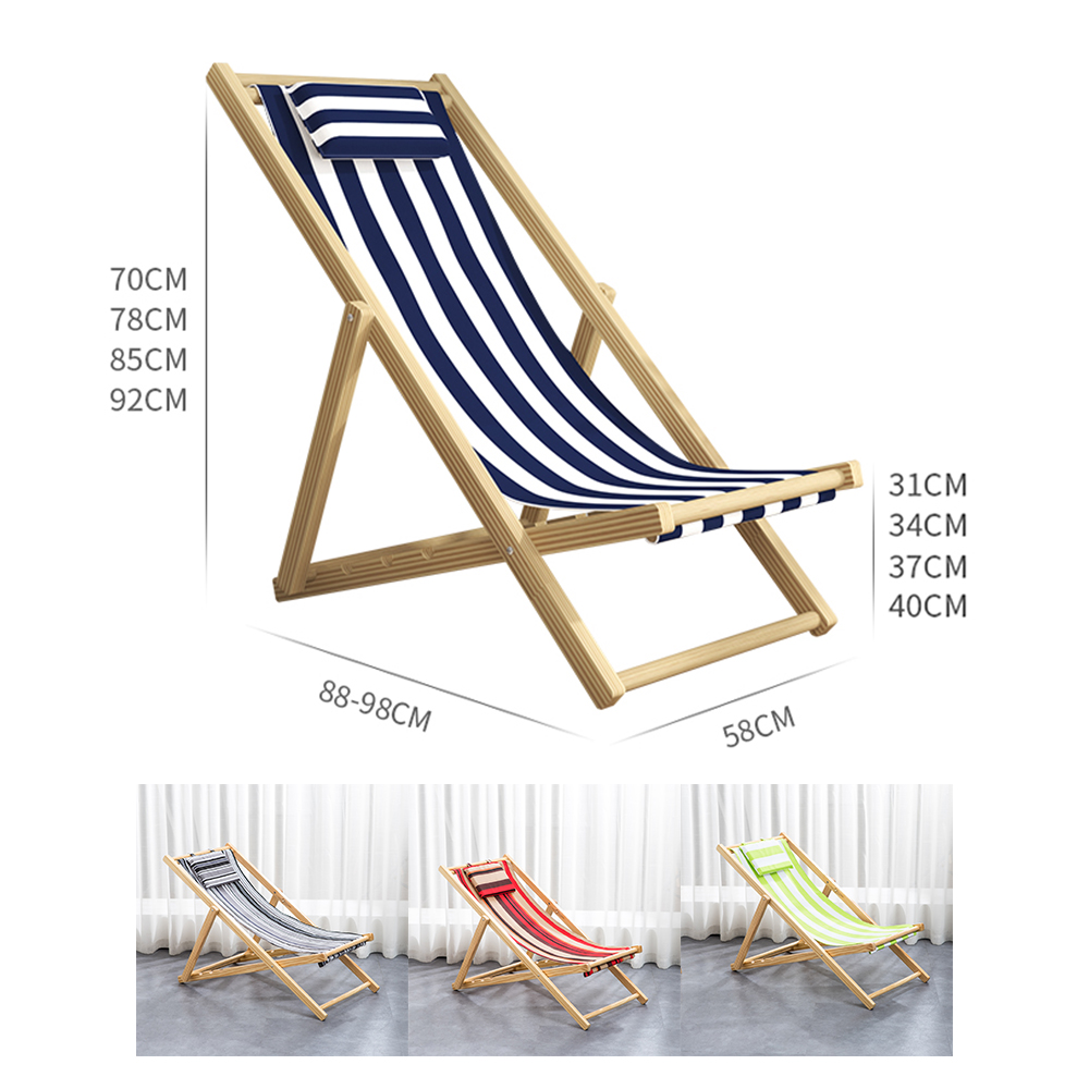 Cheap Wooden Adjustable Reclining Folding Deck Chair Wholesale Camping Beach Folding Wooden Chair