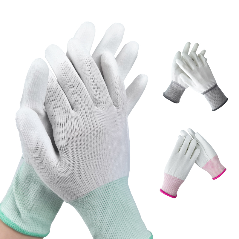 High Quality Pu Finger-coated Gloves Coated Gloves Wear-resistant Incanus Dust-free Anti-static Work Protection Gloves