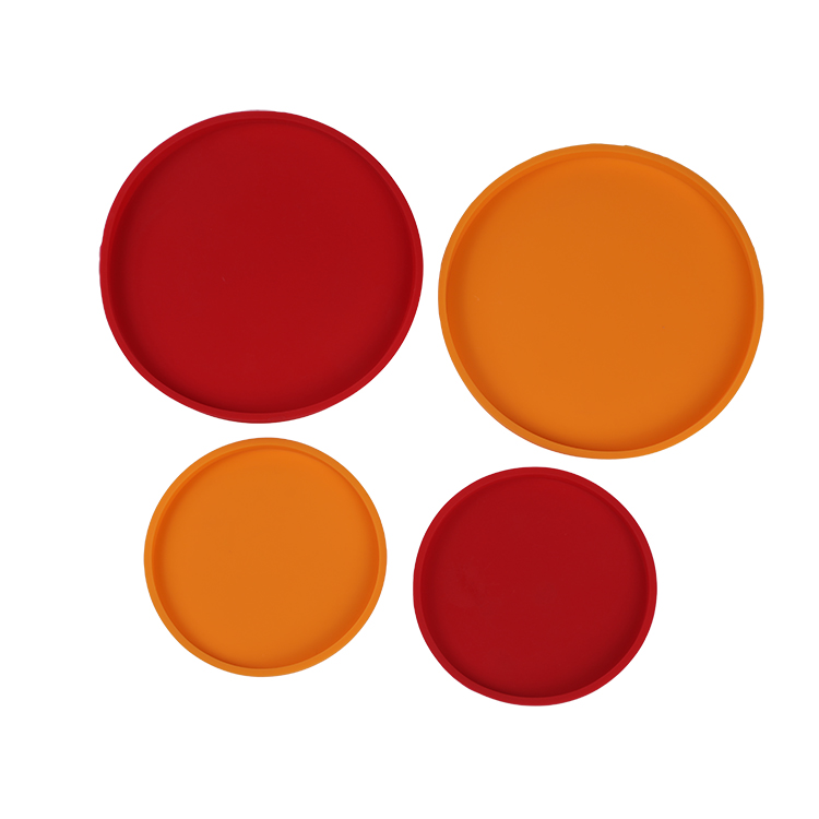 Hot Sale Pure Color Shape Round Temperature Resistance Silicone Table Coasters