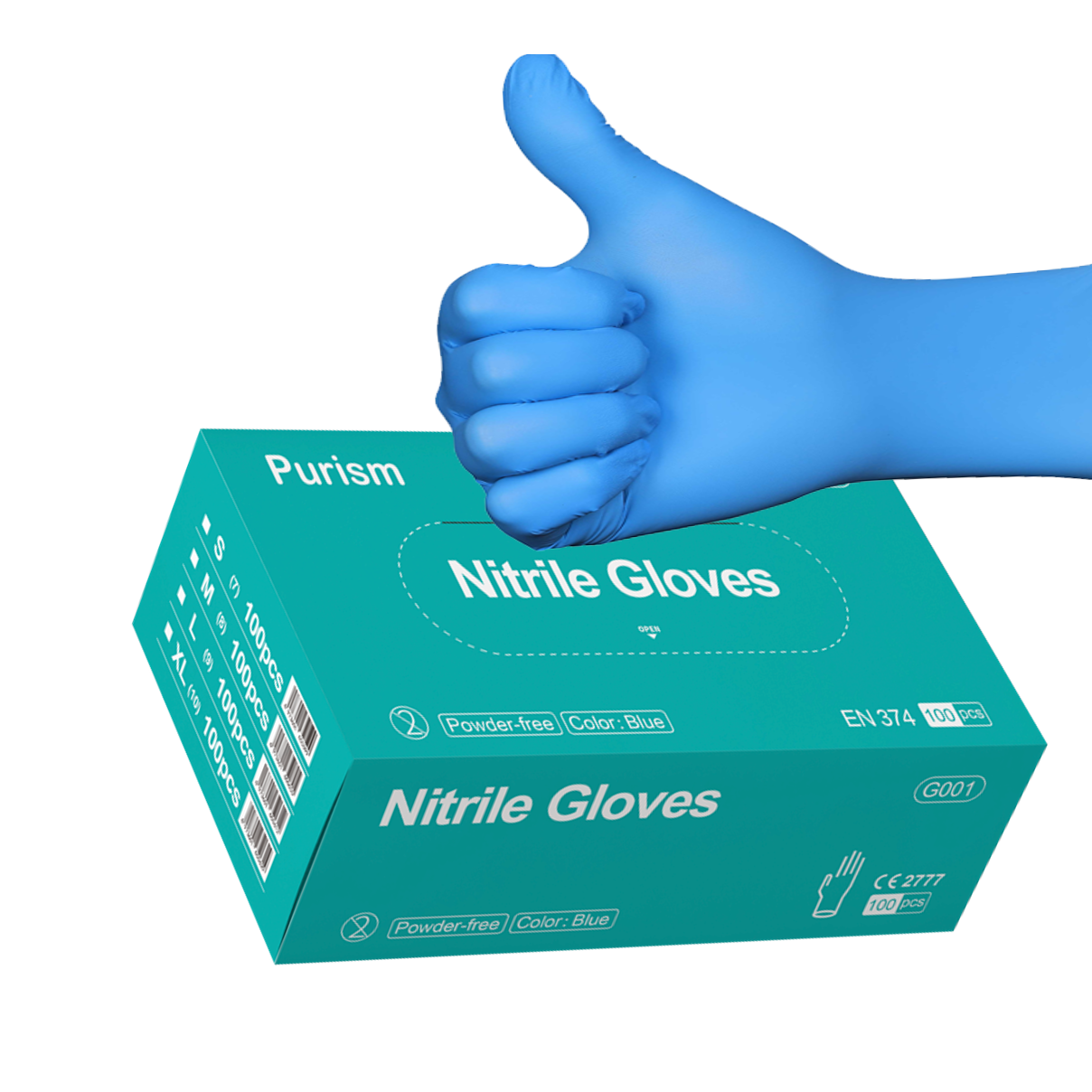 Nitrile Glove Disposable Purism Synthetic Size S M L XL Disposable Blue Hands Safety Gloves