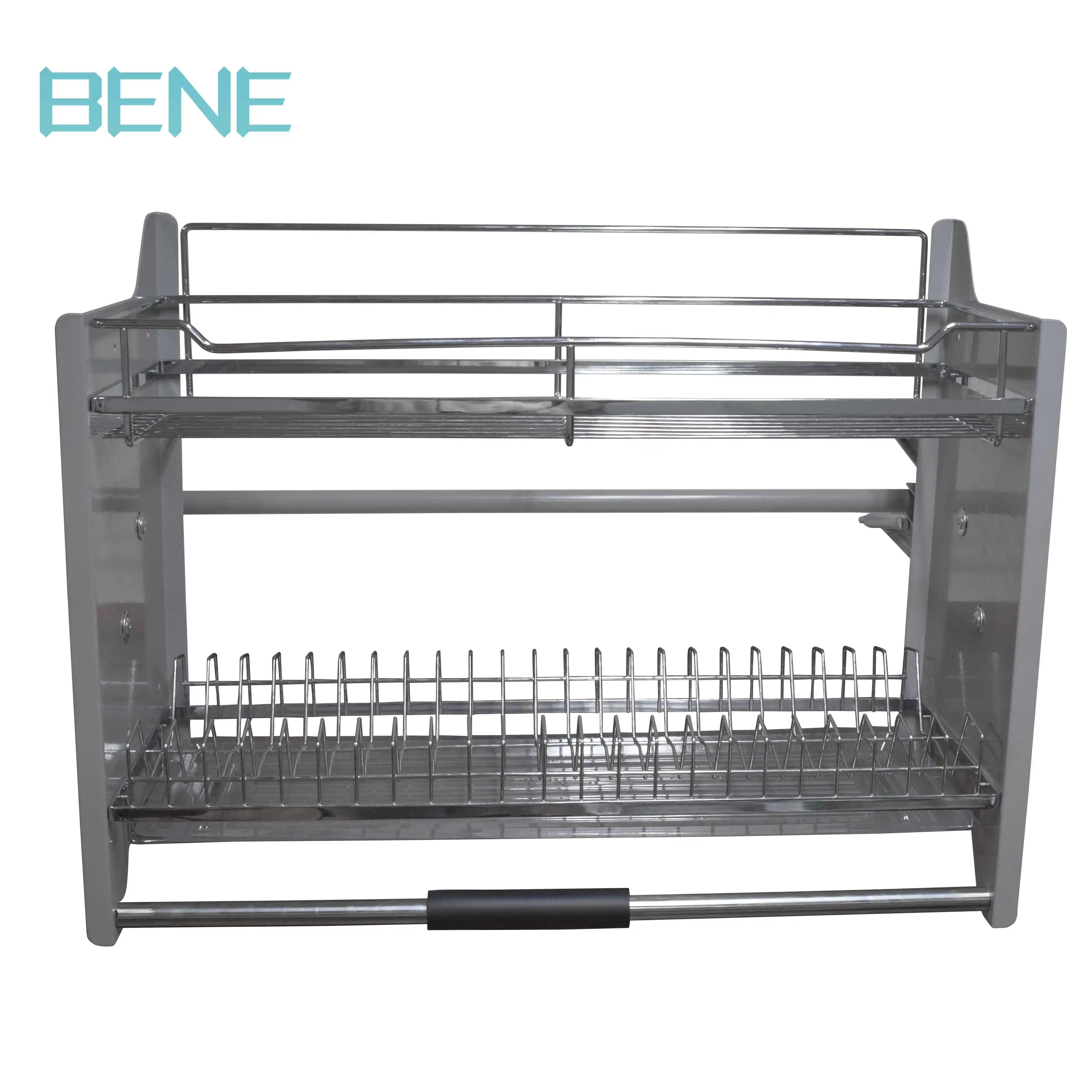 Hot sale magic collector kitchen cabinet pull down shelf rack pantry storage lifting wire basket