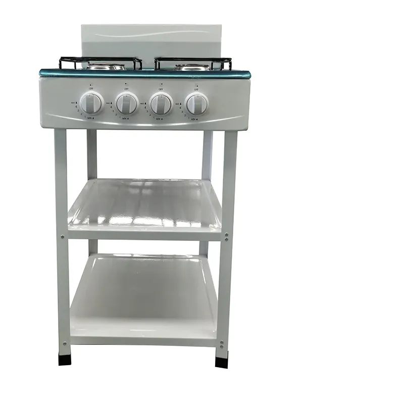 4 burner gas stove with shelf