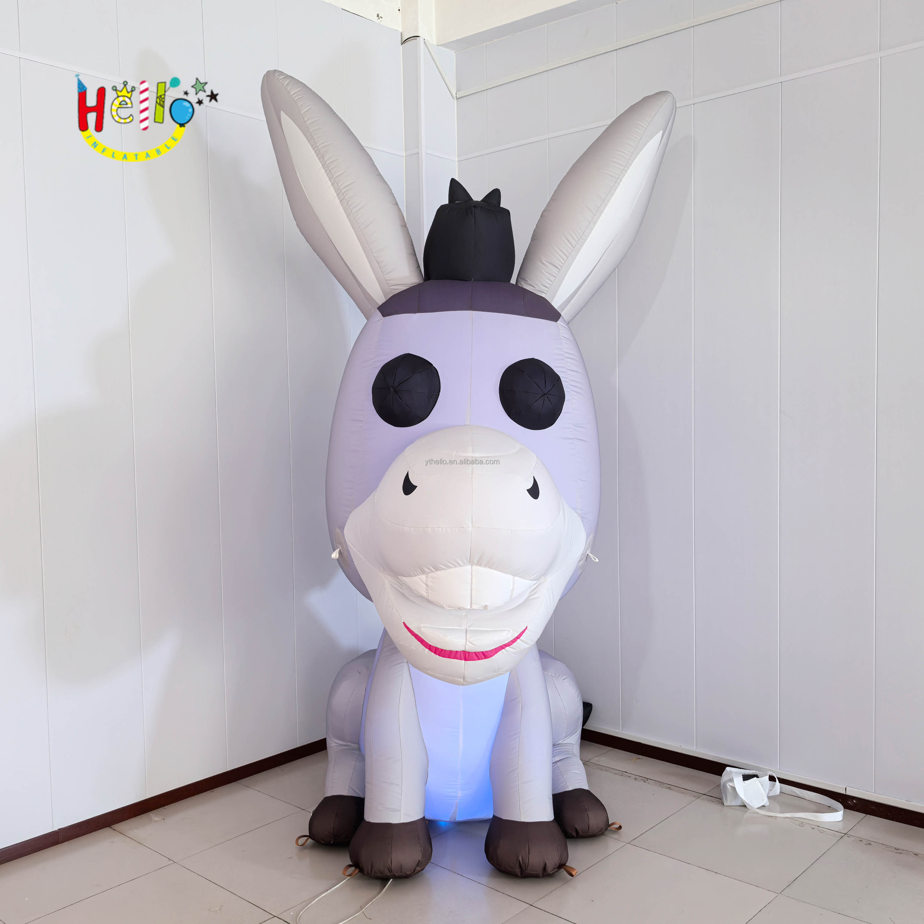 Custom Made Inflatable Cartoon Animal Inflatable Donkeys With Led Light For Outdoor Event