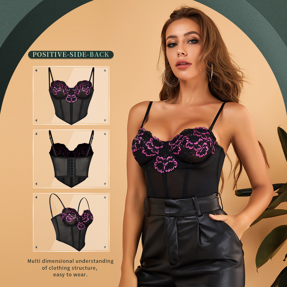 Topmelon new steel ring fishbone adjustment inside and outside wear sexy chest wrap waist waistcoat q2133