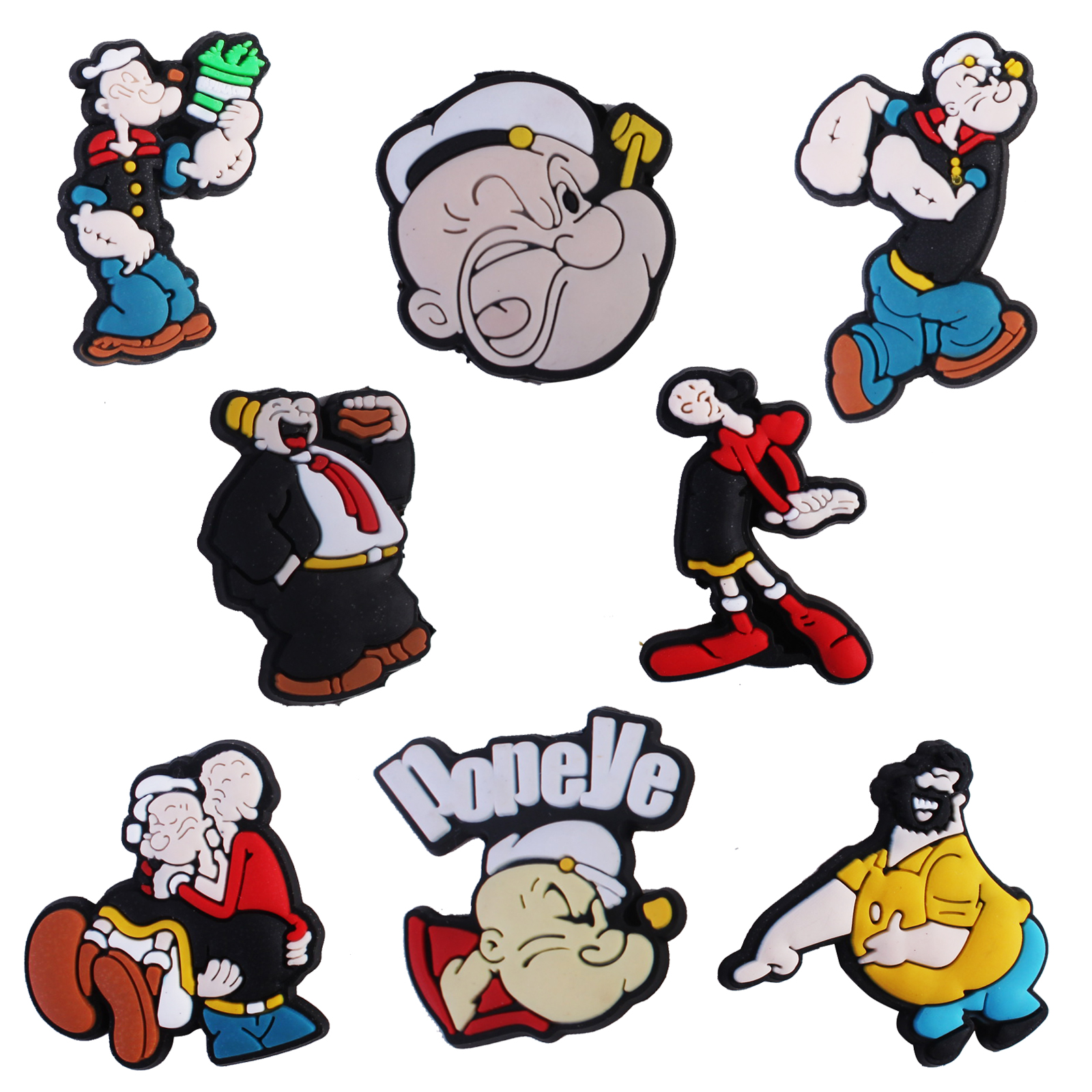 2023 Новое поступление Popeye аниме Кроксы резиновые подвески для обуви мексиканские забивные подвески для обуви украшение с пользовательским логотипом аксессуары для обуви из ПВХ