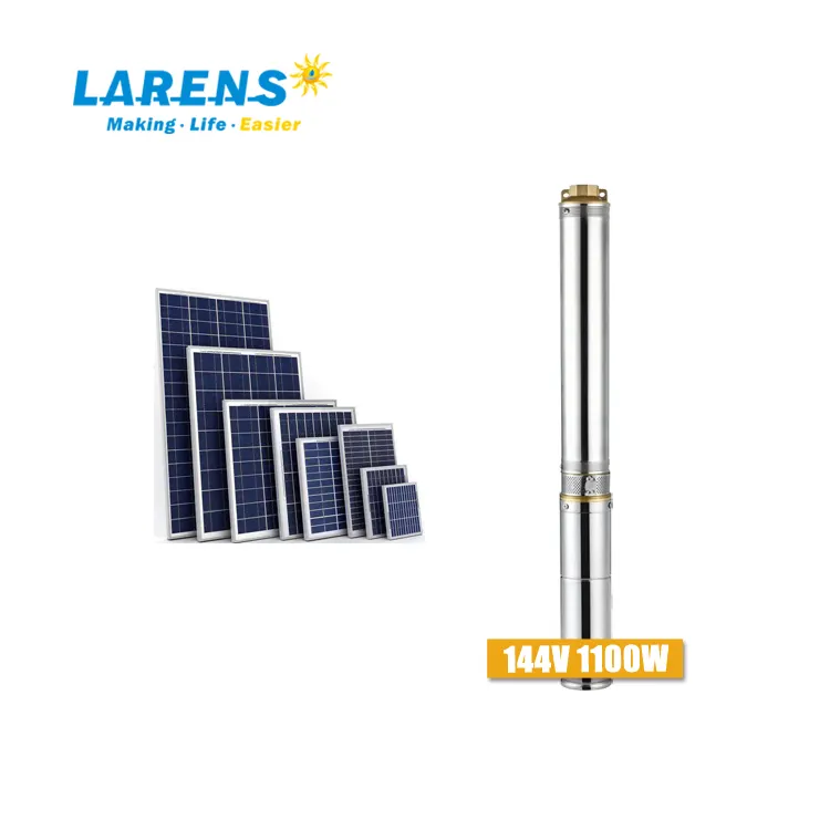 LARENS DC 1100W Plastic Impeller Solar Deep Well Water Pump 3 Inch Submersible Water Pump