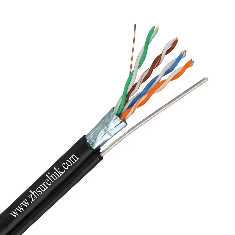 Уличная антенна 4 пары 24awg сетевой кабель lan кабель со стальной проволокой мессенджер UTP CAT5E FTP CAT5E SFTP cat 5e