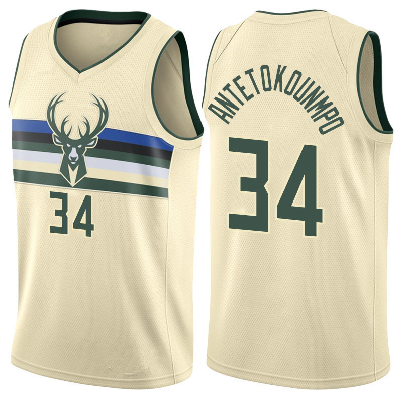 21 Bucks #34 Antetokounmpo fast shipping OEM custom polyester USA basketball uniform 100% Stitched Top quality Basketball Jersey