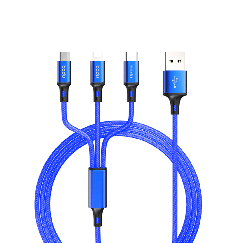 New Trending Superior Quality 3 In 1 Usb Data Cable Made Of Nylon Braided Material For Microphone