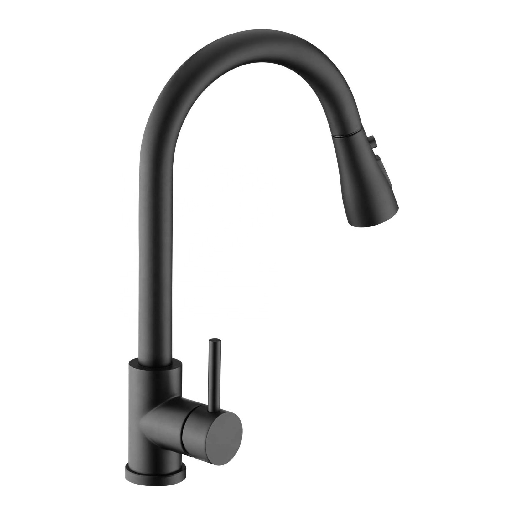 Black Stainless Steel 304 SUS Solid Modern High End Kitchen Faucet Pull Down Sprayer for Sink