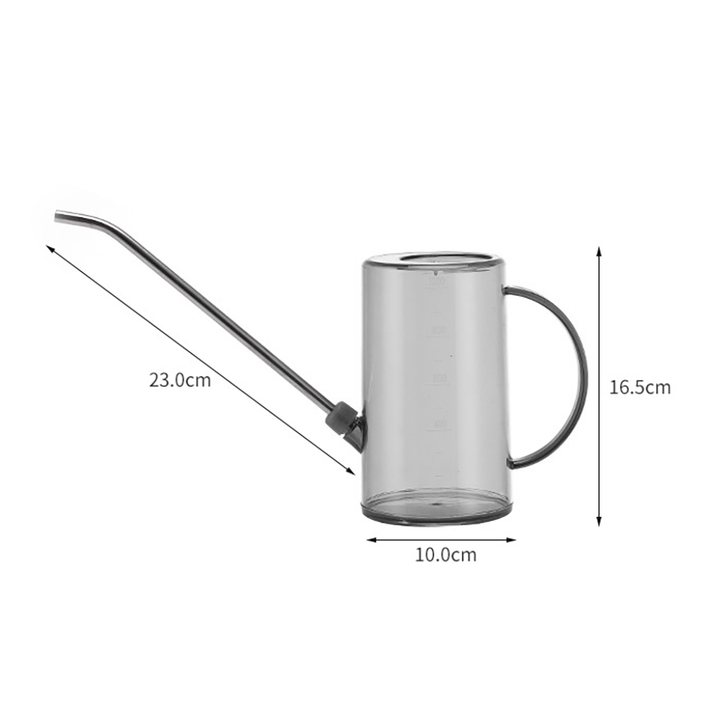 Watering Pot 1L Half-Transparent Water Kettle With Clear Scale And Stainless Steel Long Nozzle