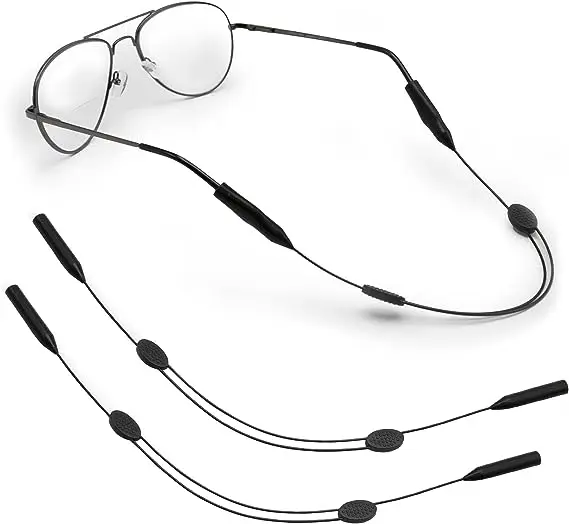 Eye Glasses String Strap Holder - No Tail Sunglass Strap for Men - Adjustable Eyeglass Strap for Women - Wired Eyewear Retainer