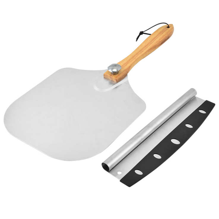 New pizza tools set with Removable pizza shovel Aluminum transfer pizza peels cutter knife sets
