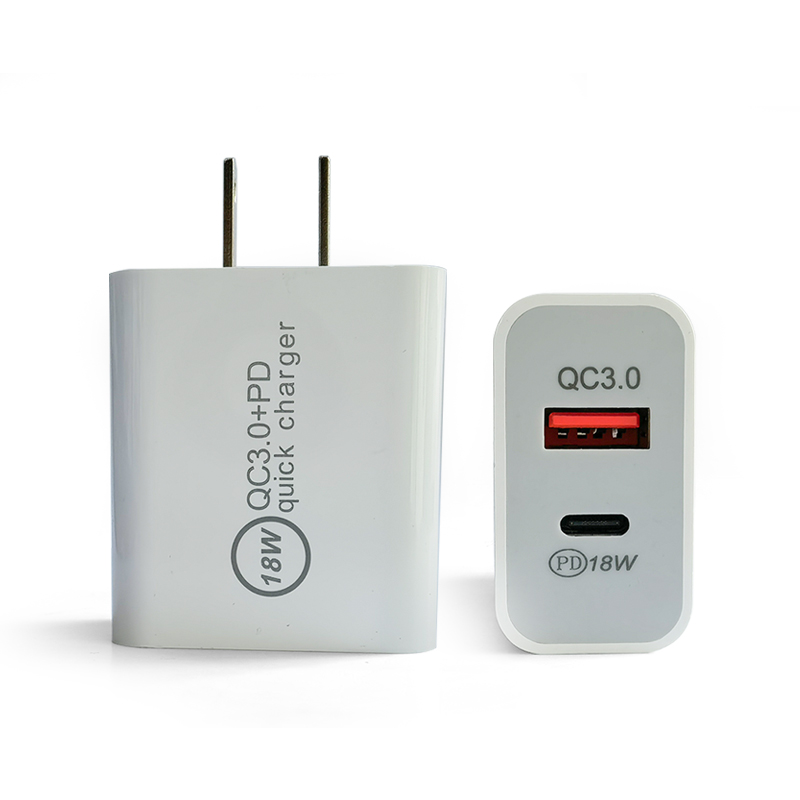 Высокое качество, универсальное Usb зарядное устройство для путешествий, USB Тип c, двойной порт, штепсельная вилка США, адаптер Pd18W Qc3.0, Usb настенное зарядное устройство для телефона