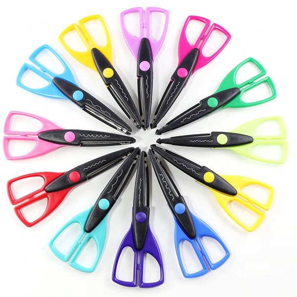 21412 mini decorating paper cutting lace Plastic Handle craft school stainless steel scissors for child