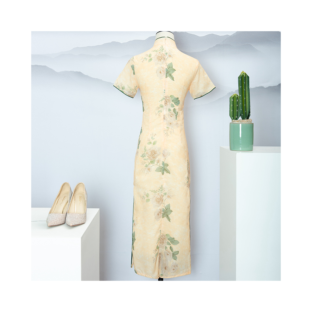High Quality Soft Casual Women Dress Chi-Pao Cheongsam Woman