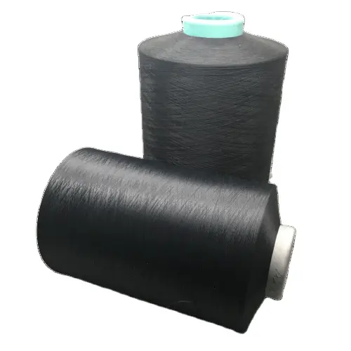 Baichuan polyester recycled black yarn DTY semi-dull NIM eco friendly yarns