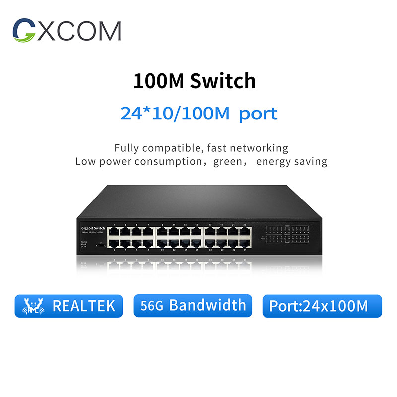 Desktop wall-mount 5 8 16 24 port 10/100Mbps Ethernet switch Hub 12V Plug and Play unmanaged network switch