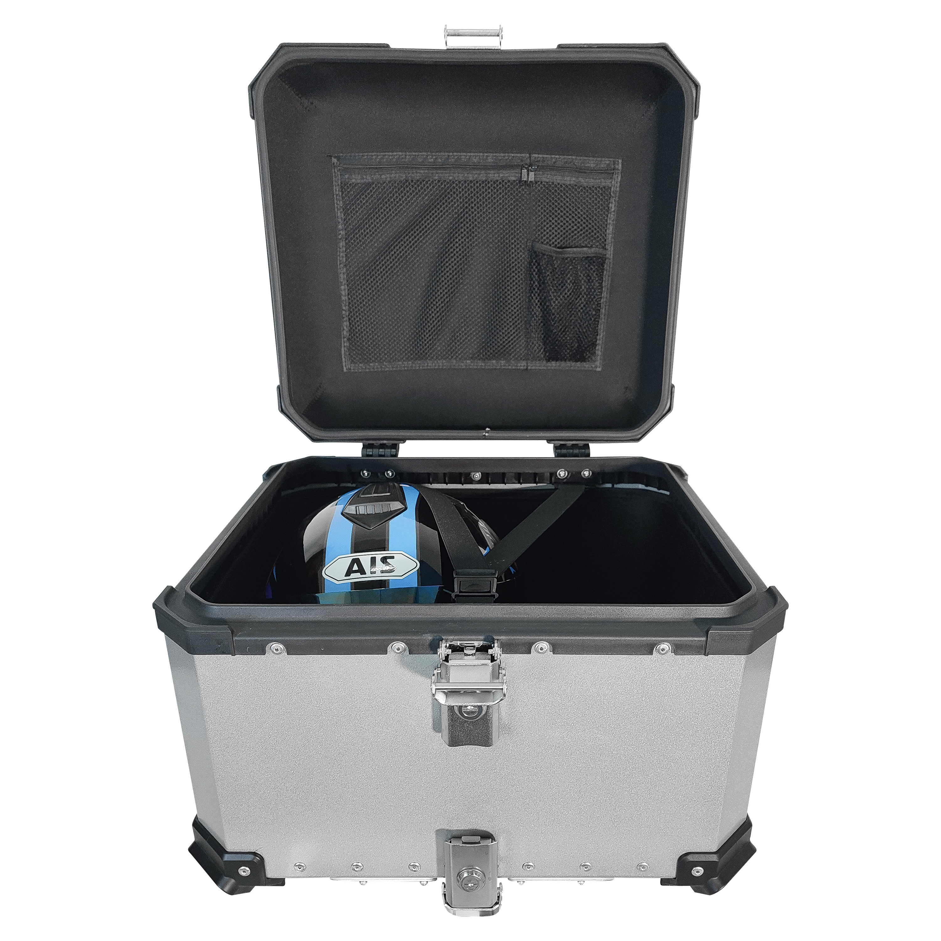 OHHO Silver wate-rproof and compressive aluminum 55L motorcycl top box