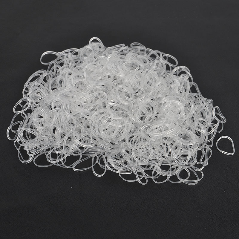 200pcs/500pcs/1000pcs Hair Tie Band Women Ponytail Holder Small Transparent Elastic Rubber Clear Hairband Headwear