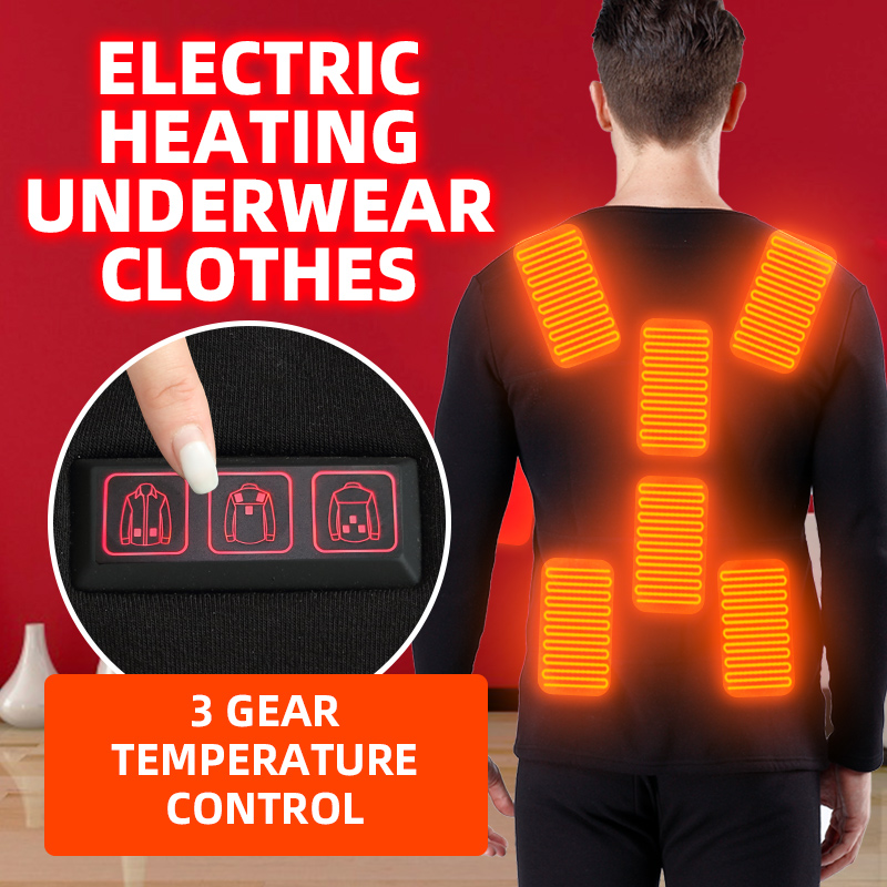 Intelligent Heating Clothing Constant Temperature Heated Suit Men's Winter USB Hot Clothes Black Thermal Underwear Women