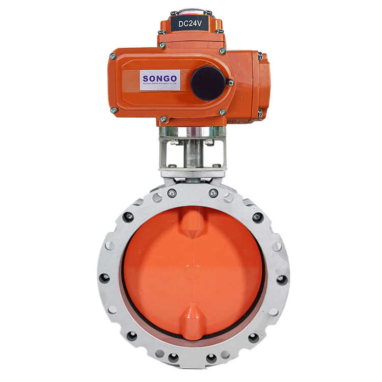 SONGO DN65 DC12V 2-1/2 "двойной фланец подключенный алюминиевый сплав порошок/цемент Электрический взрывозащищенный Клапан-Бабочка