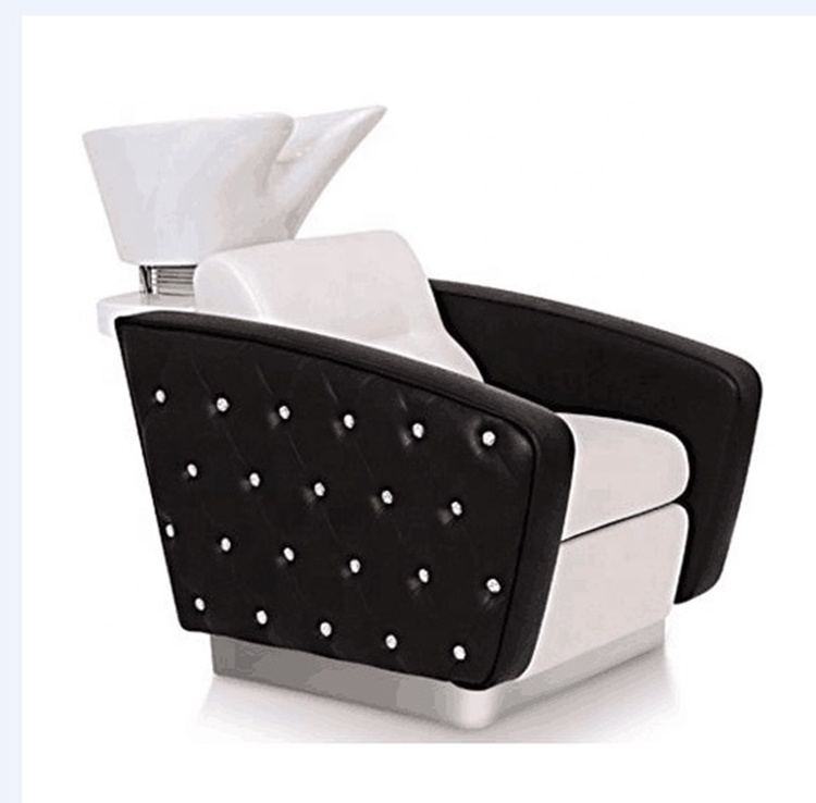 Portable salon shampoo sink diamond tufted shampoo chair shampoo station sink and chair
