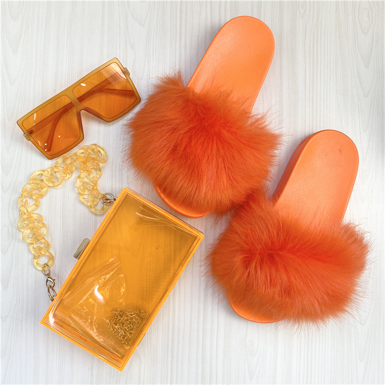Hot Sale Clutch Bag Set Clear Acrylic Box Square Luxury Purse and Handbags Fur slides Sets Matching Sunglasses