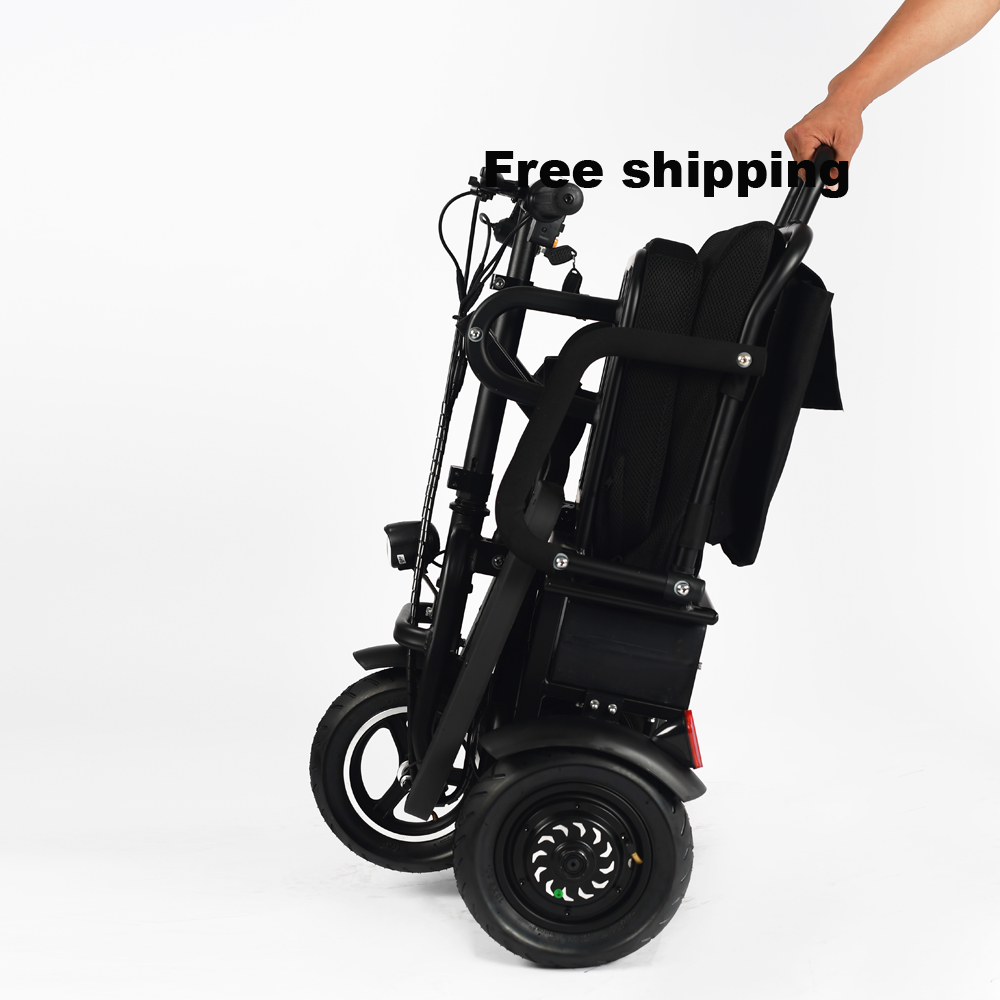 three four wheel 3wheel portable elderly lithium battery foldable mobility scooter