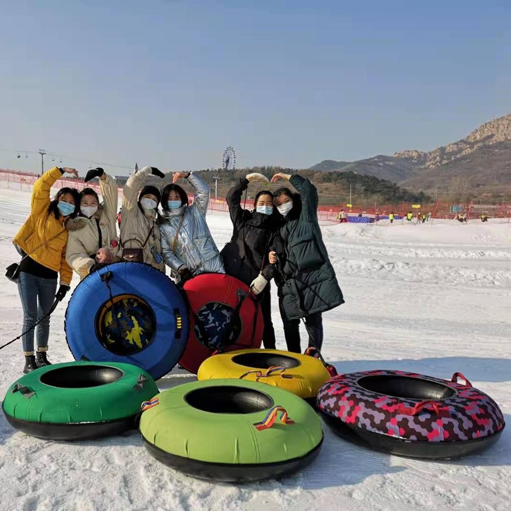 Inflatable Snow Tube Sled With Plastic Bottom