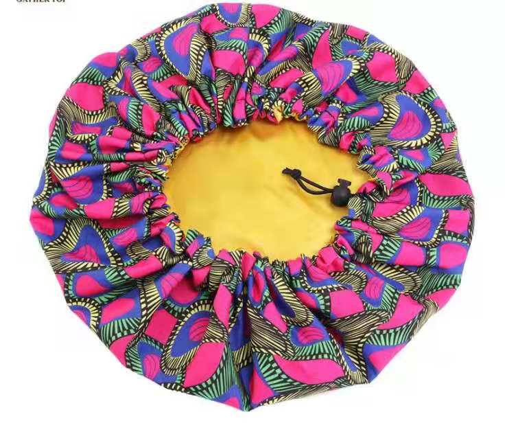 customized Adjustable Polyester Satin Sleep/Shower Use Hair Protection Baby Bonnet