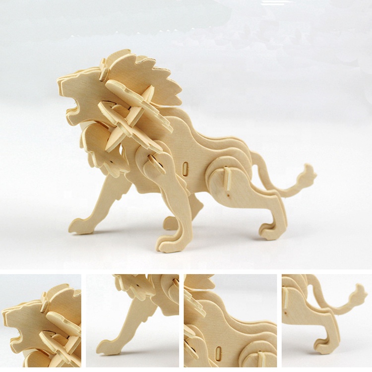 Educational games wooden 3D jigsaw puzzles kids