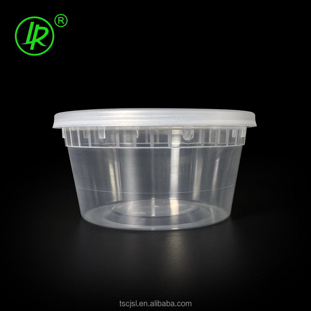clear plastic recyclable take out food container delivery food packaging microwave safe disposable deli container 12oz