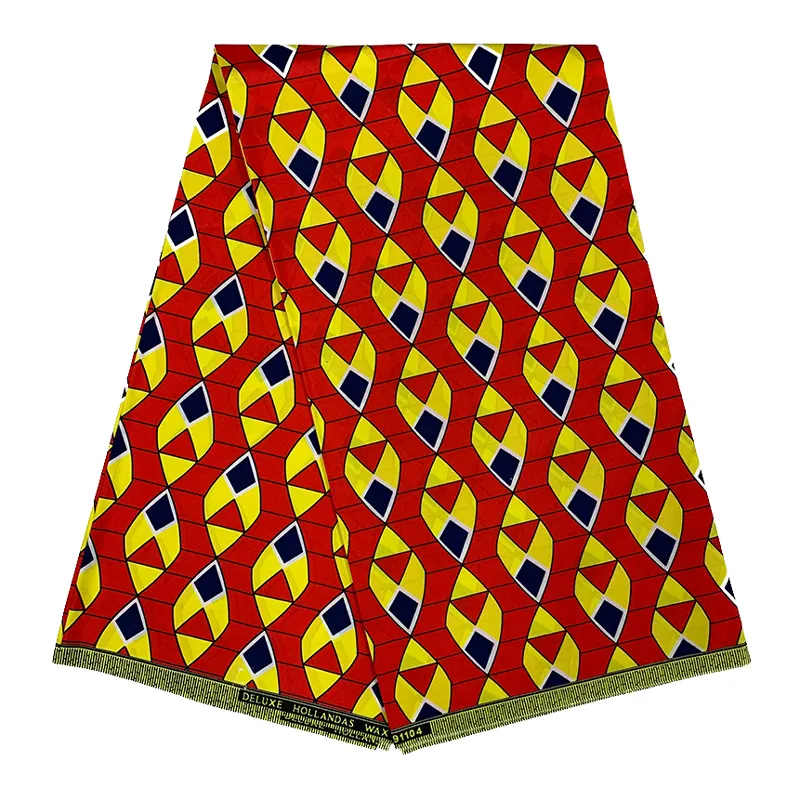 Wholesale china import custom Modern Style red african fabrics wax prints 6 yards price