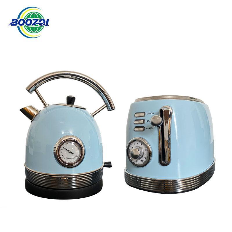 Blue multi colour stainless steel toaster electric kettle combination set home appliances series kitchen appliances home decor
