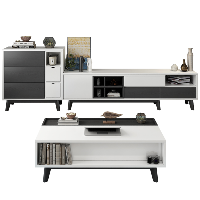 Modern minimalist coffee table TV cabinet combination small apartment living room Nordic simple TV cabinet cabinet