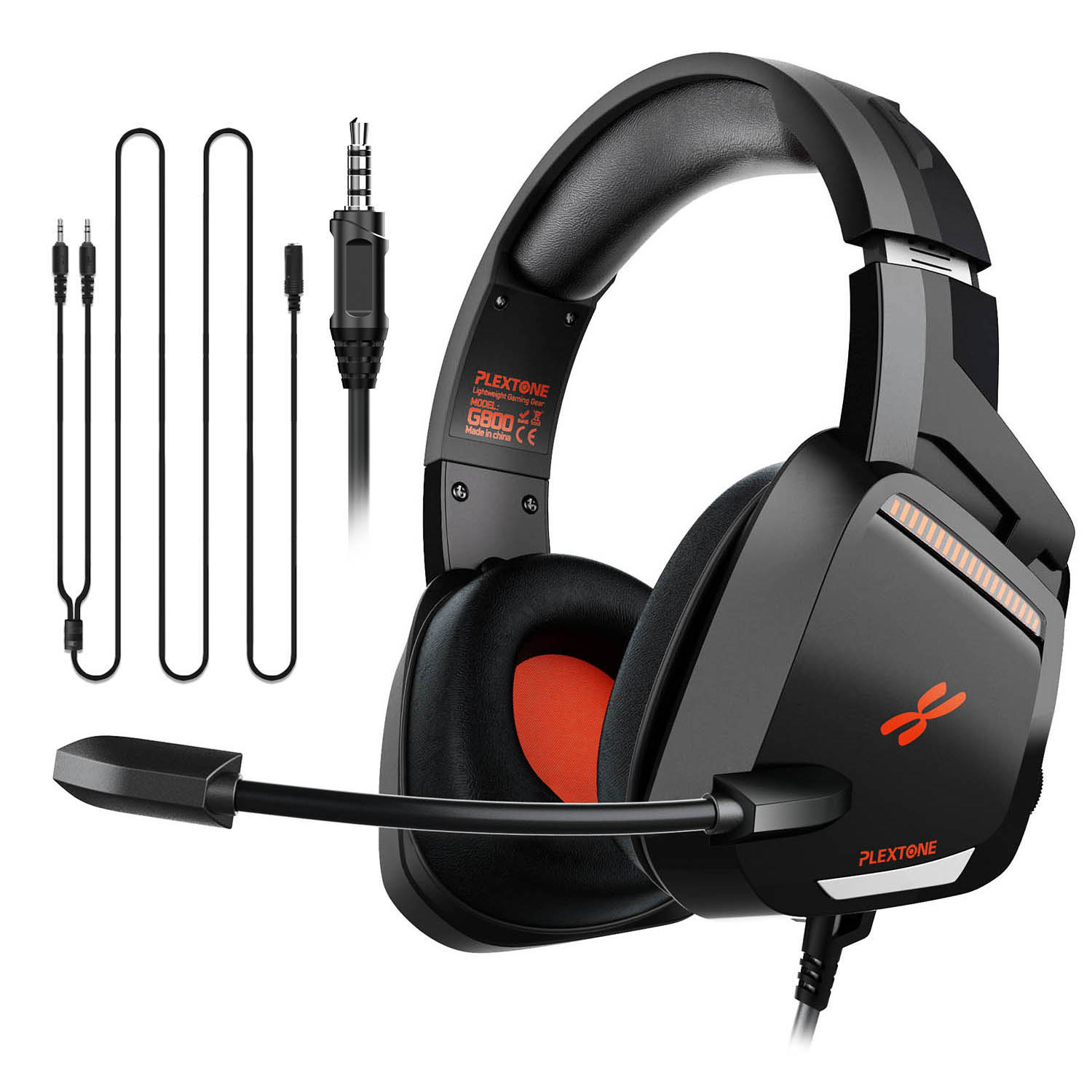 Plextone Gaming Headset 3.5mm over-ear Headphones with Volume Controller and Retractable Microphone for PC PS4 Xbox one Nintend