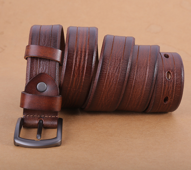 Fashion Real Leather Men's Belt Vintage Waist Belt For Men