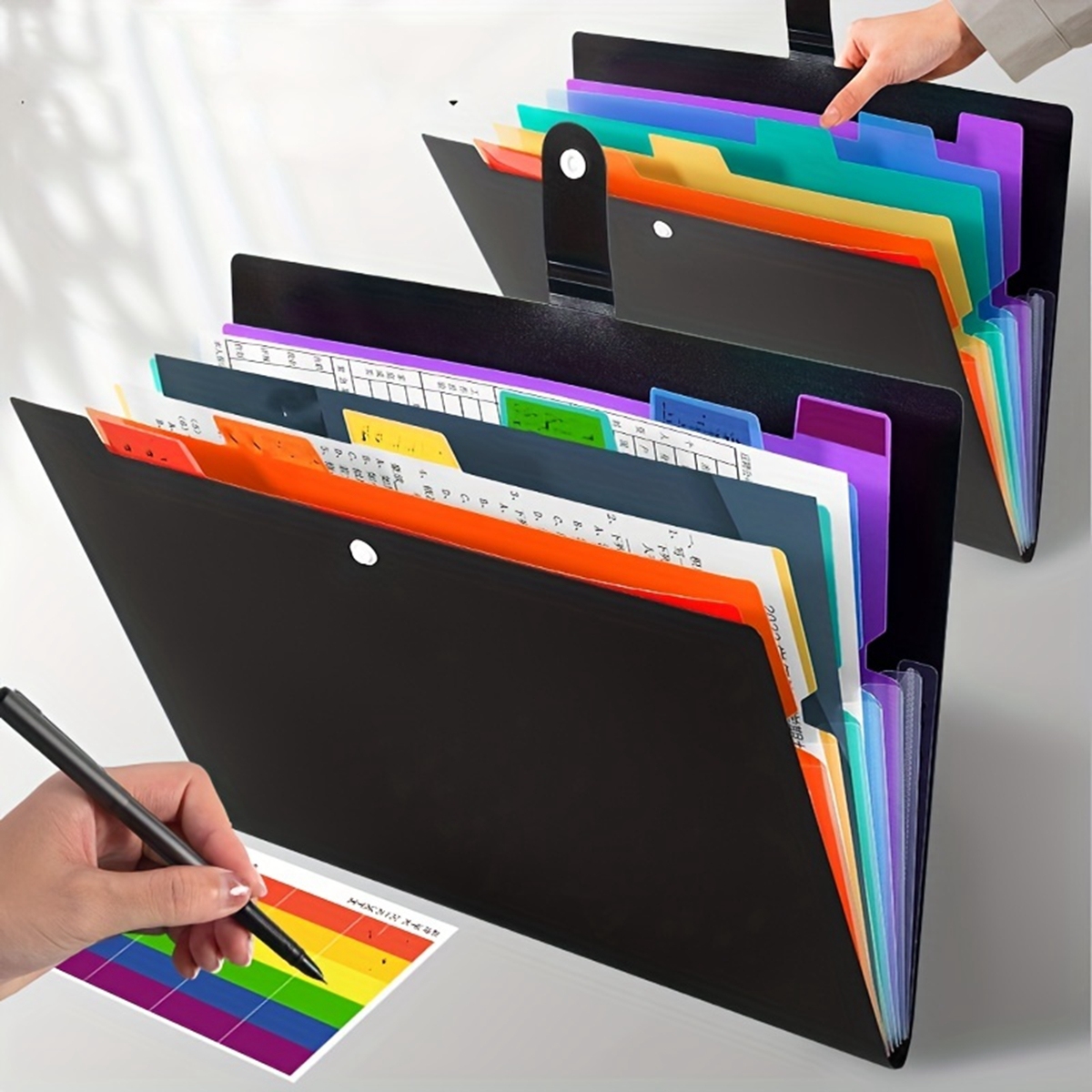 1pc File Folder A4 Letter Size Paper Document Receipt Organizer Accordion Filing Folder For Classroom Home Office