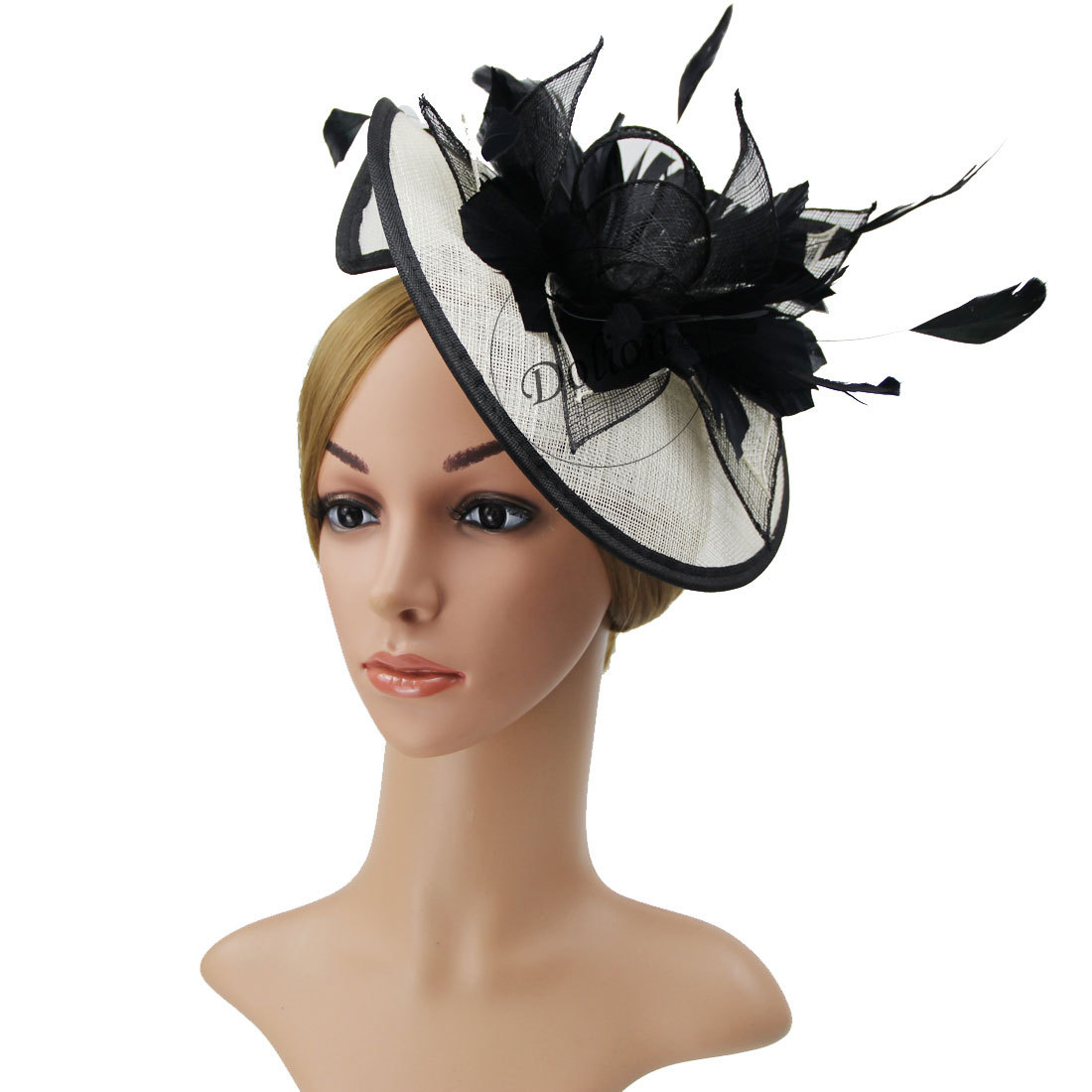 Hot Bridal Wedding Bridal Hat Linen Floral Feather Ladies Hat Wedding Church