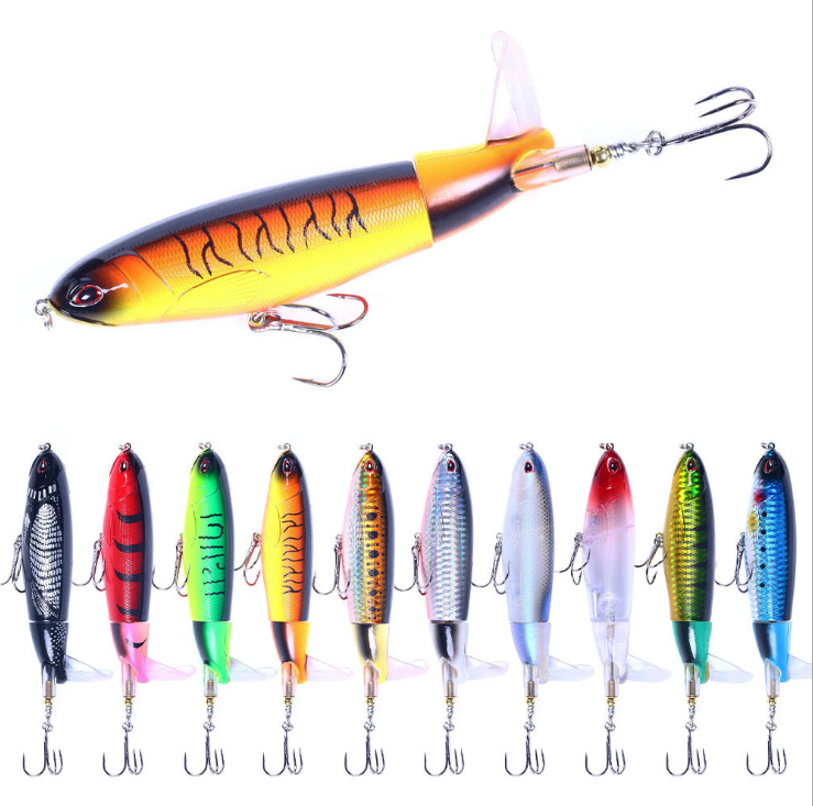 Whopper Popper Topwater, рыболовная приманка, искусственная приманка, жесткая приманка, мягкая Поворотная Рыболовная Снасть с хвостом Geer Pesca