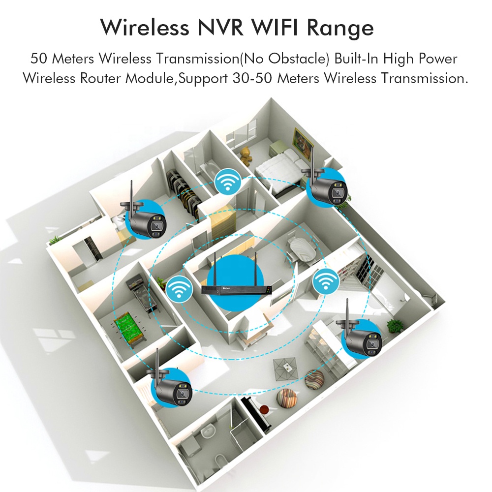 Горячая Распродажа HD 4/8CH Wi-Fi NVR Набор для камеры H.265 пуля ИК ночного видения в виде человечков обнаружения наблюдения камеры системы Wi-Fi с приложение Tuya
